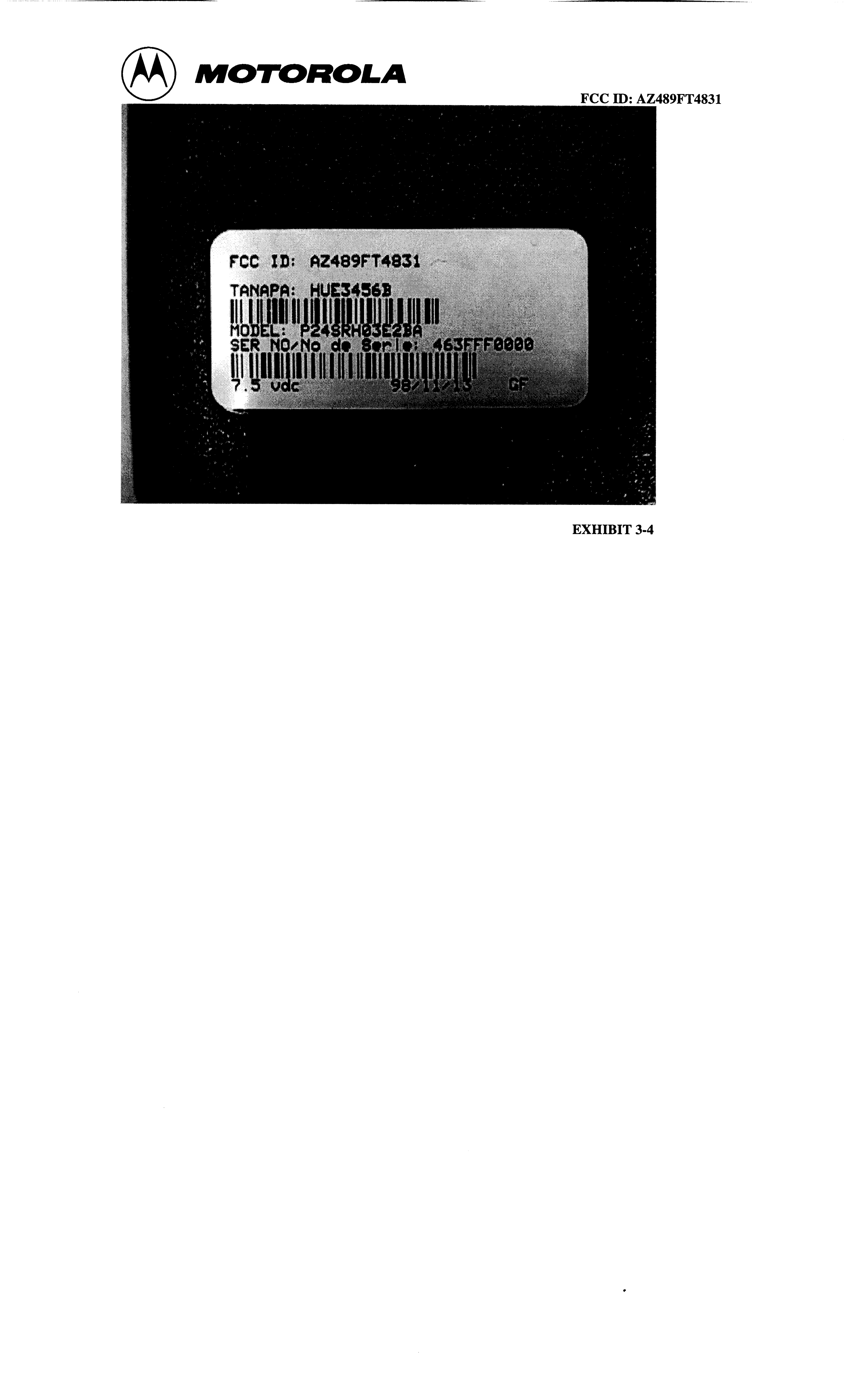 Hand Held Portable Radio - FCC ID AZ489FT4831 - Motorola Solutions, Inc.