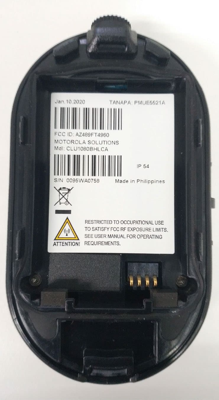 Body worn 2-way portable radio - FCC ID AZ489FT4960 - Motorola Solutions, Inc. (2)
