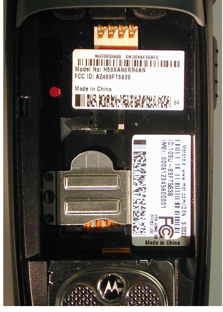 iDEN i605 - FCC ID AZ489FT5838 - Motorola Solutions, Inc.