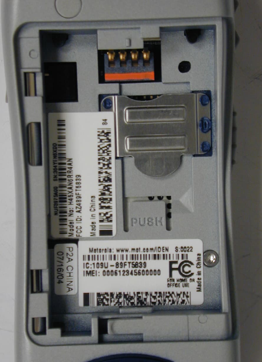 iDEN i265 - FCC ID AZ489FT5839 - Motorola Solutions, Inc.