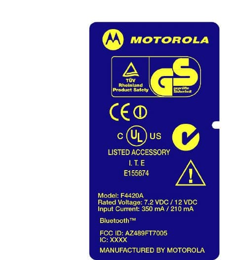 Models: F4420A and F4425 - FCC ID AZ489FT7005 - Motorola Solutions, Inc.