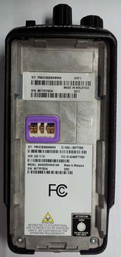Portable 2-Way Radio with BT and WiFi - FCC ID AZ489FT7068 - Motorola Solutions, Inc. (2)