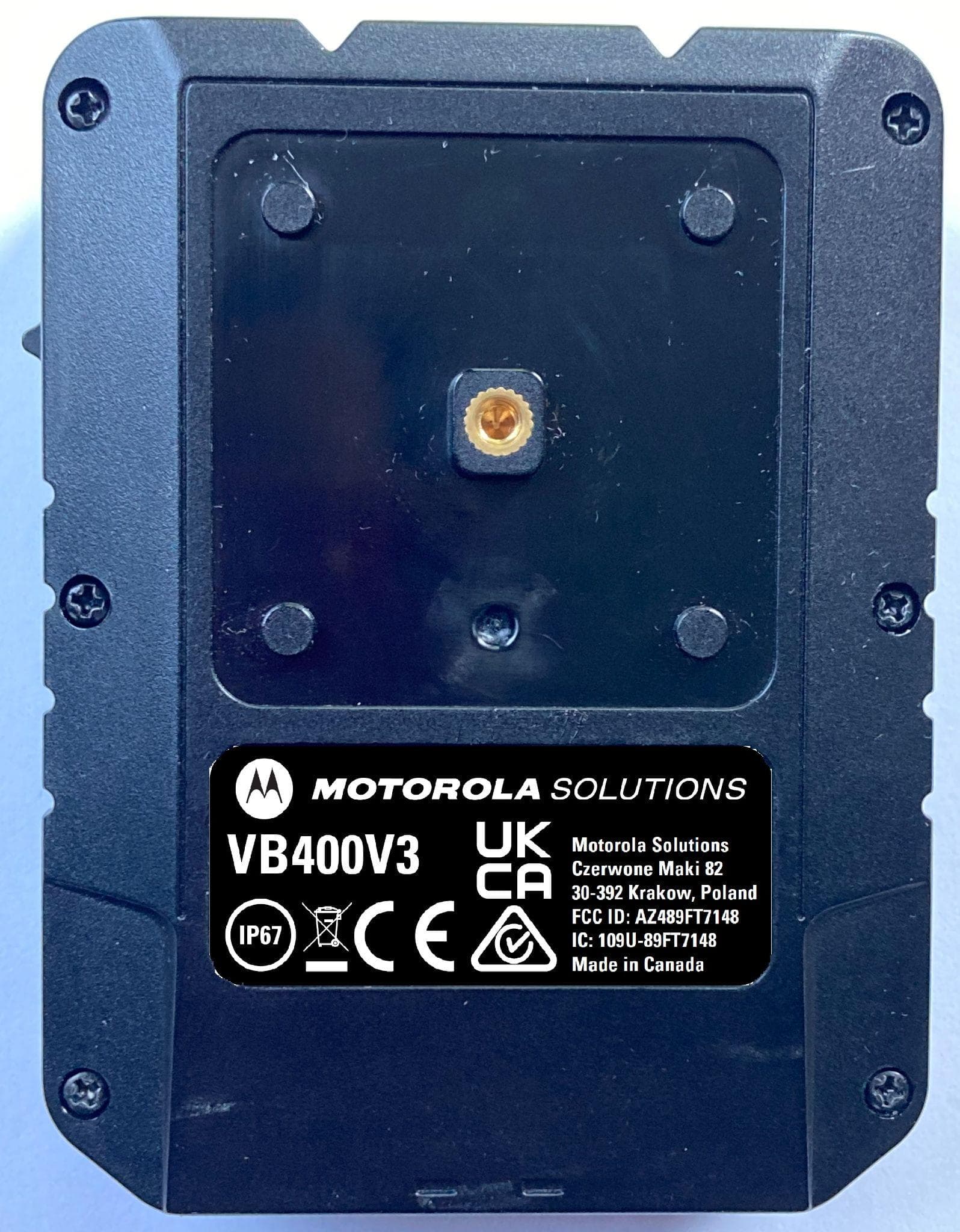 VB400 Body-Worn Camera - FCC ID AZ489FT7148 - Motorola Solutions, Inc. (2)