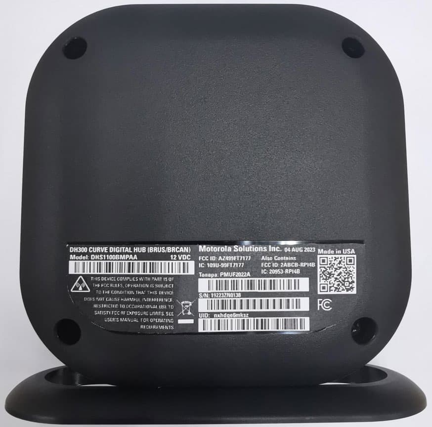 DH300 CURVE DIGITAL HUB 1W 900MHZ - FCC ID AZ499FT7177 - Motorola Solutions, Inc.
