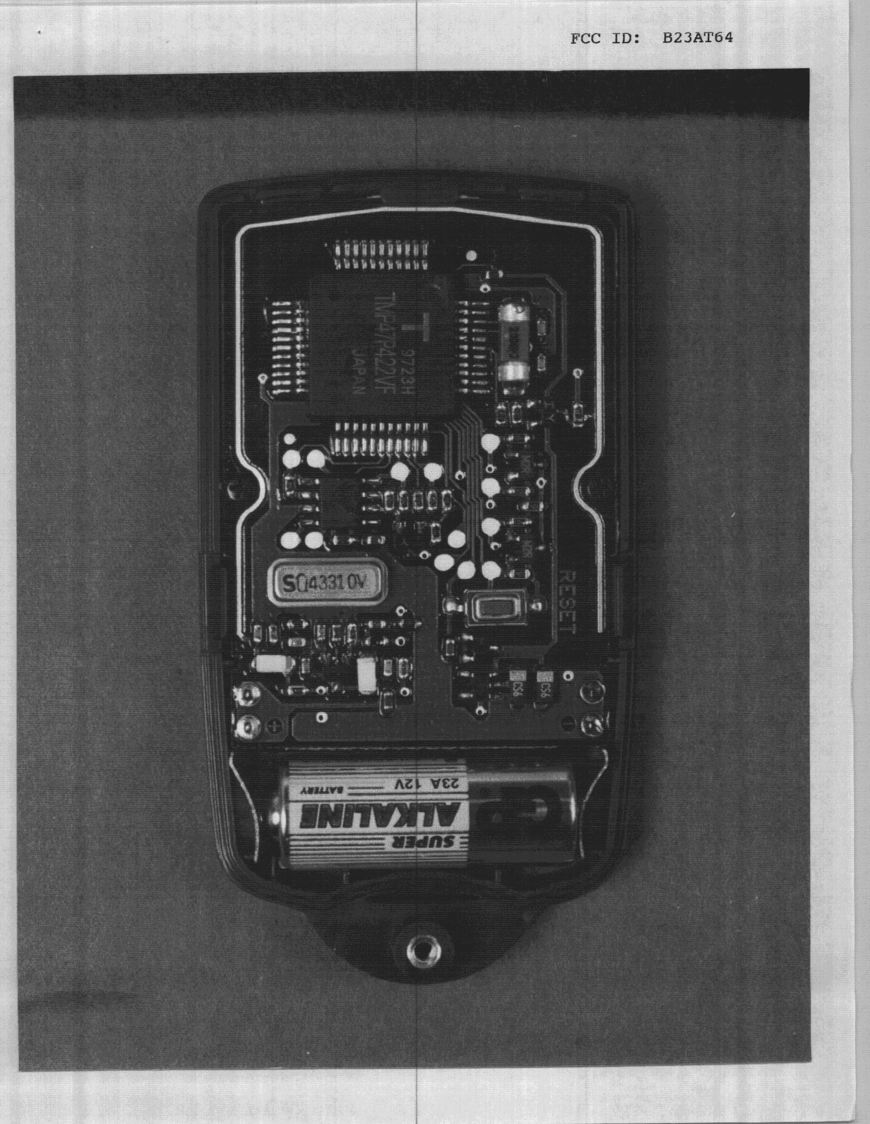 Automobile Scurity Device - FCC ID B23AT64 - Auto Page Inc
