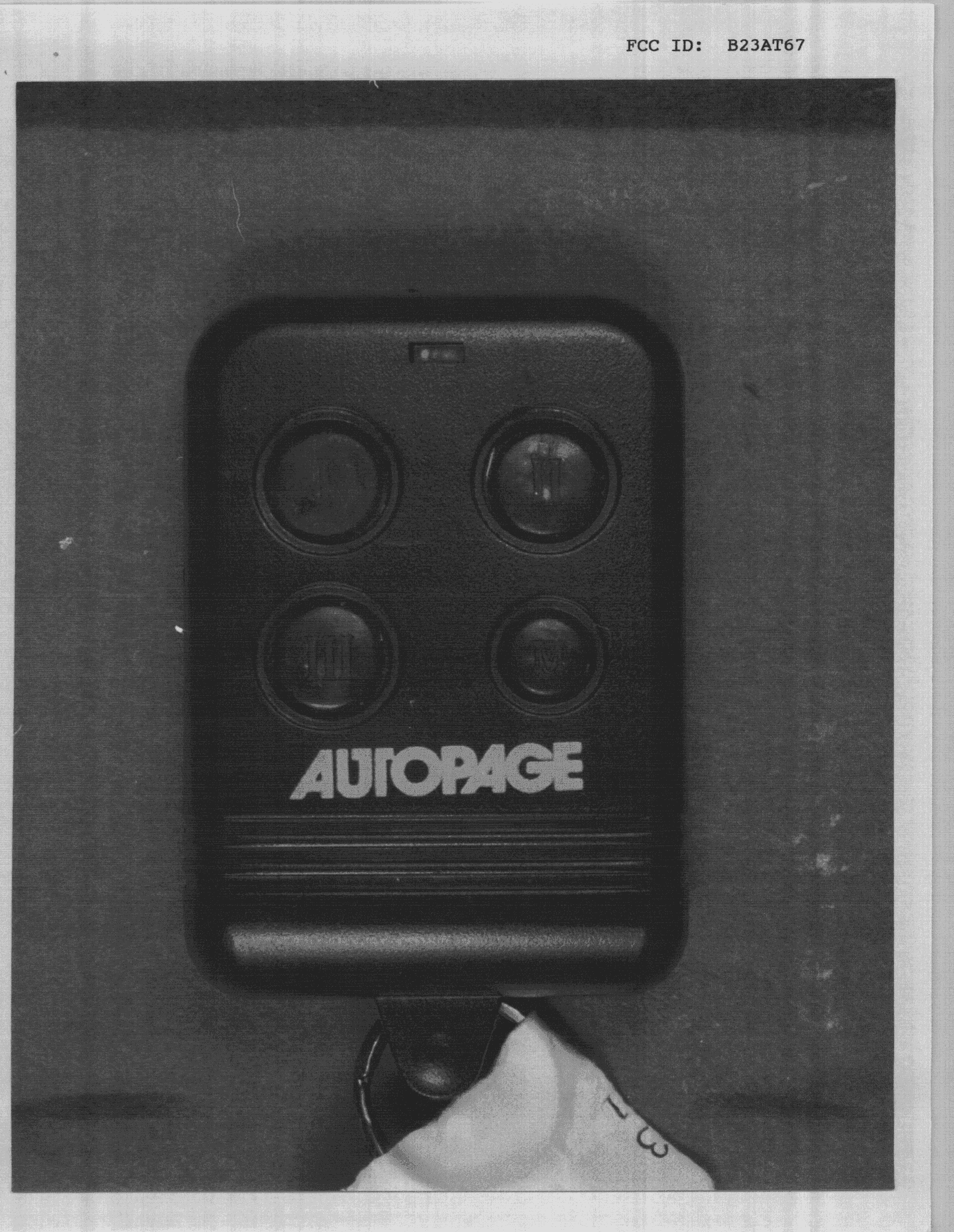Auto Security System Transmitter - FCC ID B23AT67 - Auto Page Inc (2)