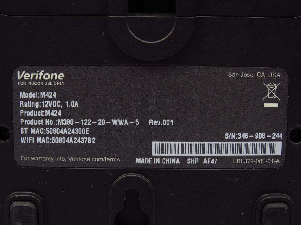 Point of Sale Terminal - FCC ID B32M424 - VeriFone Inc (2)