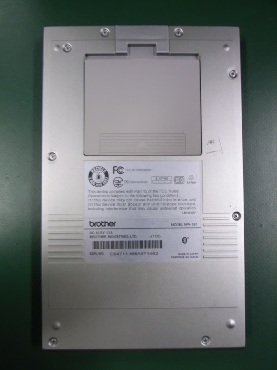 MW-260 - FCC ID B3Q5V6201J38 - Brother Industries, Ltd.
