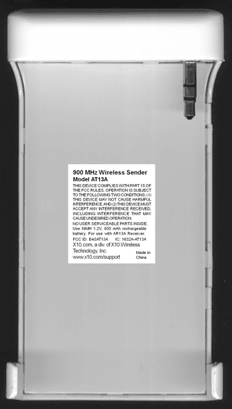 WIRELESS SENDER - FCC ID B4SAT13A - Authinx Inc.