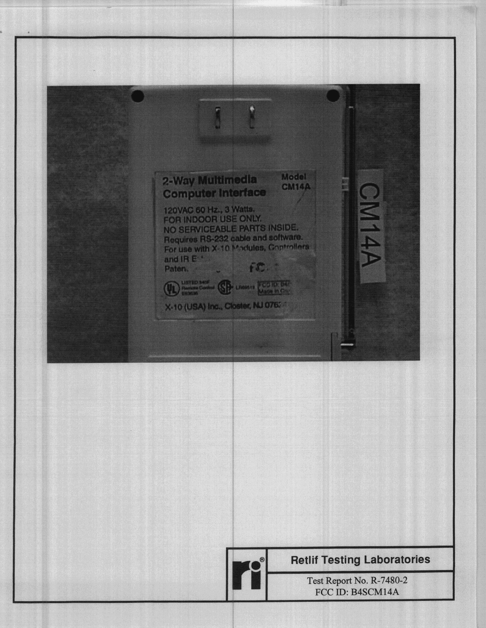 Home Automation System Transceiver - FCC ID B4SCM14A - Authinx Inc. (2)