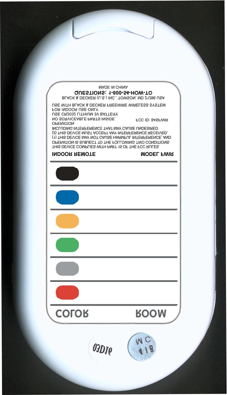 Indoor Remote - FCC ID B4SFWIR - Authinx Inc.