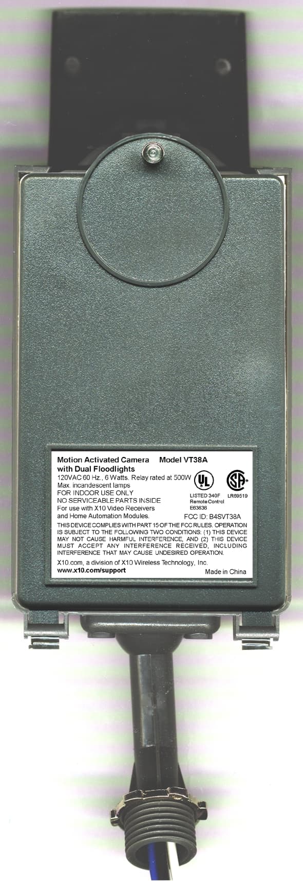 Indoor/Outdoor Camera w/2.4GHz transmitter. - FCC ID B4SVT38A - Authinx Inc. (2)