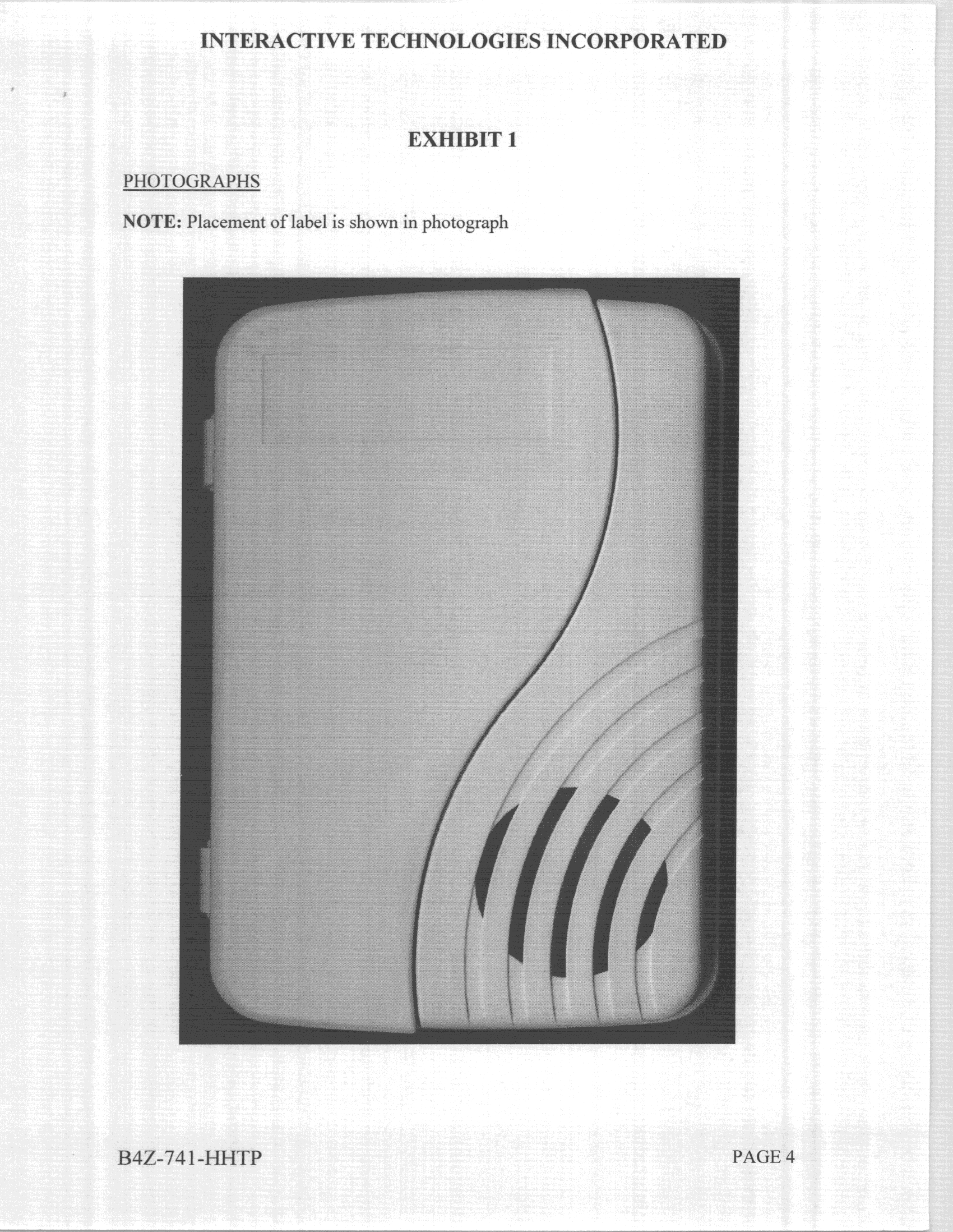 Touch-pad Transmitter - FCC ID B4Z-741-HHTP - UTC Fire & Security Americas Corporation, Inc. (2)