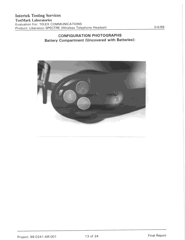 Cordless Telephone Headset - FCC ID B5D300750 - Bosch Security Systems, Inc. (2)