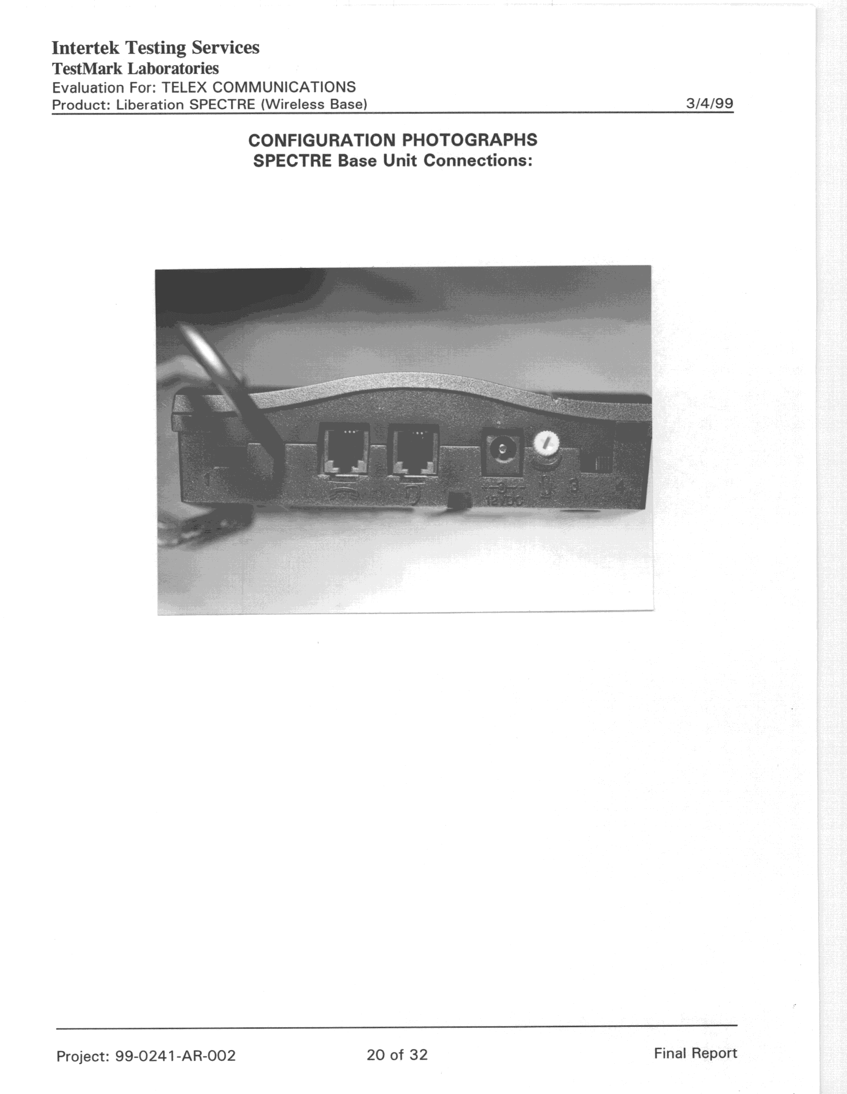 Cordless Telephone Base Transceiver - FCC ID B5D300760 - Bosch Security Systems, Inc. (2)
