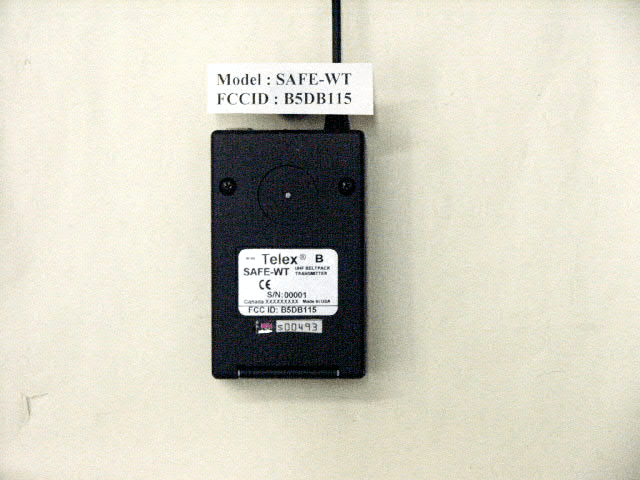 Non Broadcast Transmitter - FCC ID B5DB115 - Bosch Security Systems, Inc.
