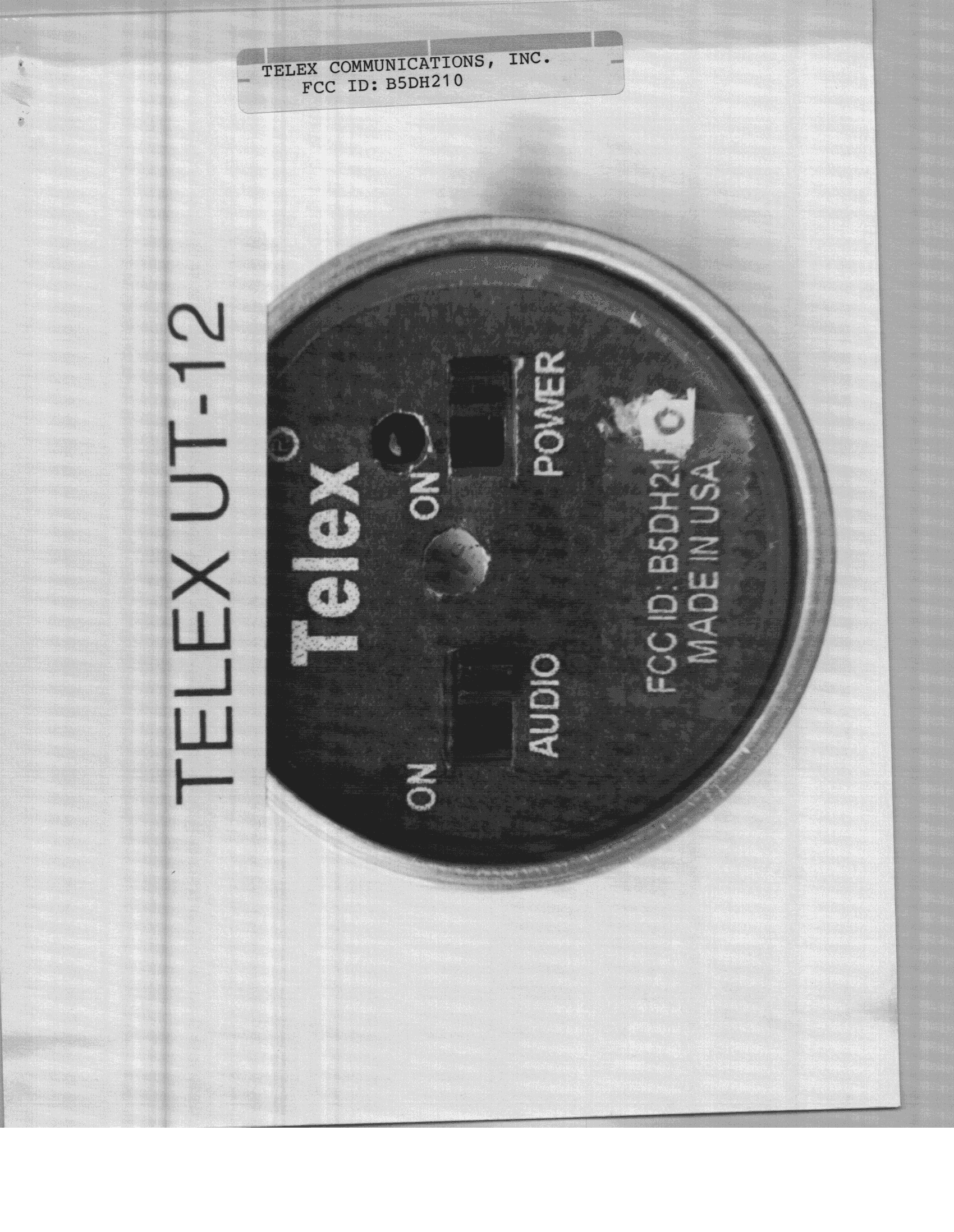 TNE - Licensed Non-Broadcast Transmitter Held to Ear - FCC ID B5DH210 - Bosch Security Systems, Inc. (2)