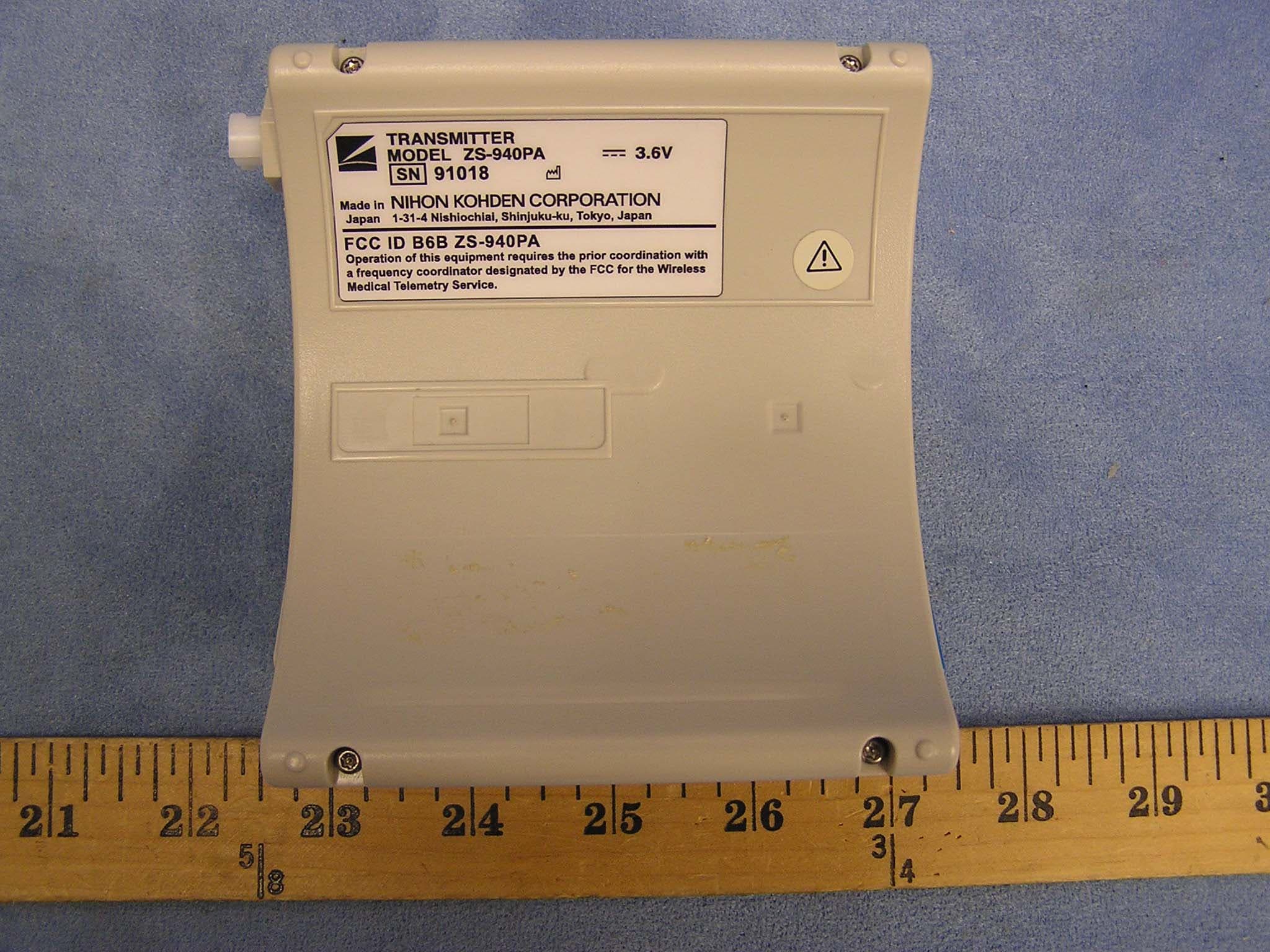 Telemetry Medical Transmitter - FCC ID B6BZS-940PA - Nihon Kohden Corporation