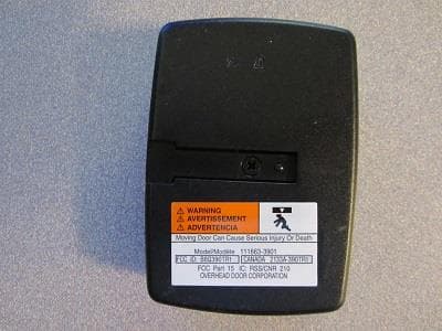 Remote Control Transmitter for Gate Opener Operation - FCC ID B8Q390TR1 - The Genie Company a Division of Overhead Door Corporation