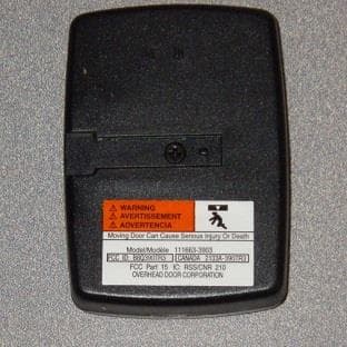 Remote Control Transmitter for Gate Opener Operation - FCC ID B8Q390TR3 - The Genie Company a Division of Overhead Door Corporation