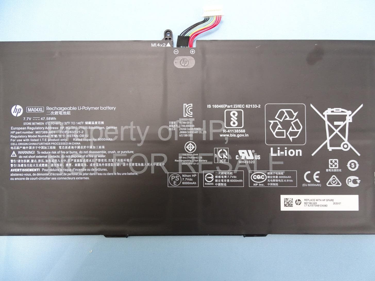 Model HSN-C09C - FCC ID B94HNC09CTKR - HP Inc.