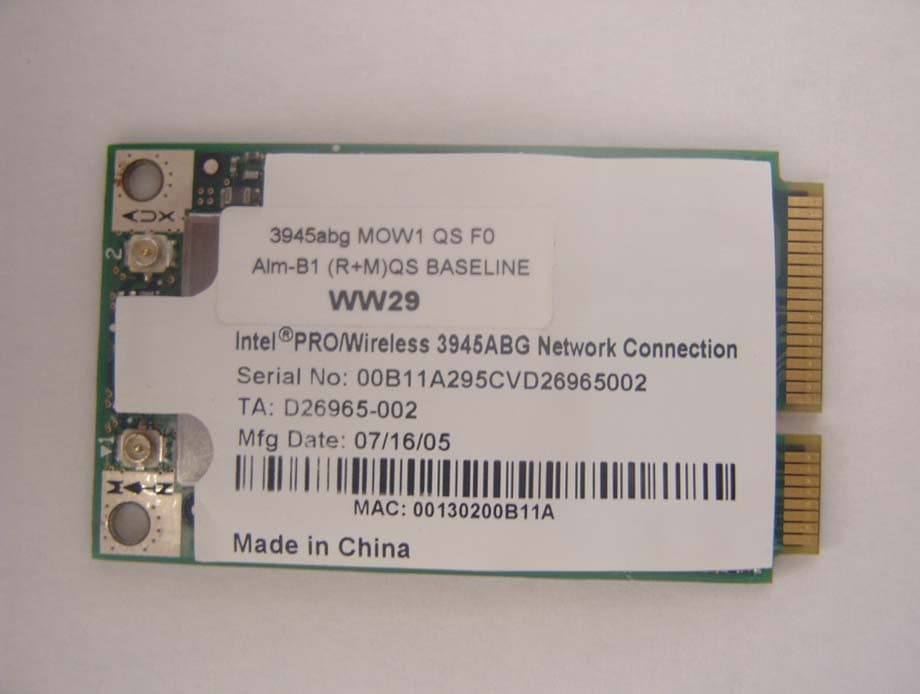 Intel PRO/Wireless 3945ABG Network Connection - FCC ID B94WM3945ABG - HP Inc. (1)