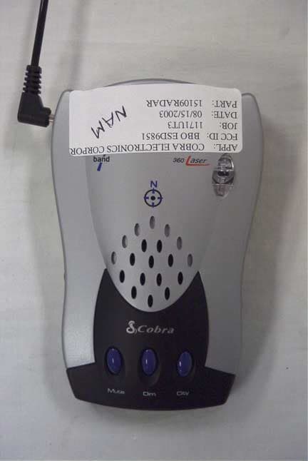 RADAR DETECTOR - FCC ID BBOESD9851 - Cobra Electronics Corporation