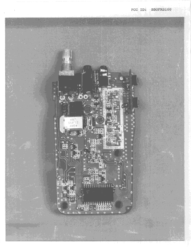 FRF - Part 95 Family Radio Face Held Transmitter - FCC ID BBOFRS100 - Cobra Electronics Corporation