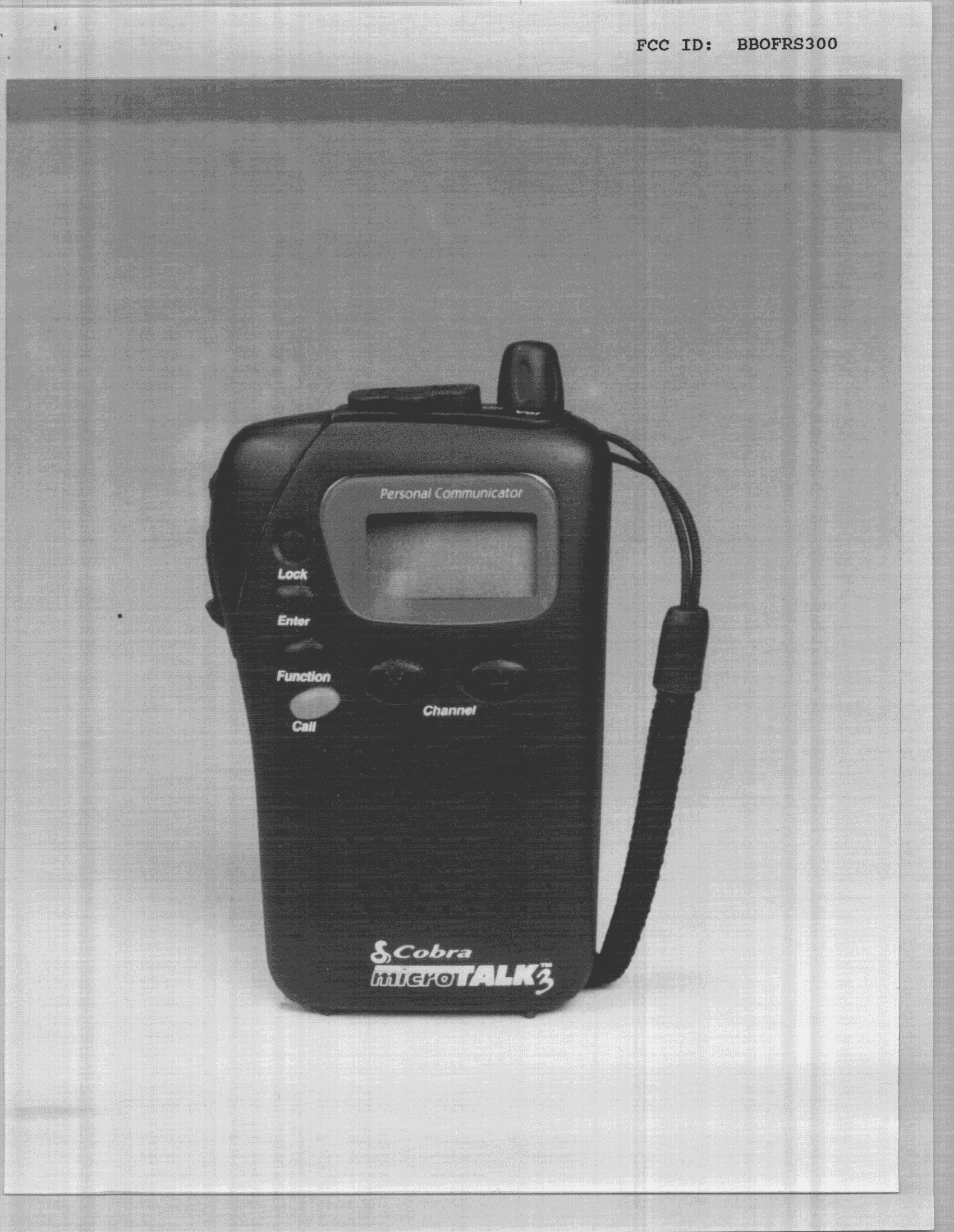 FRF - Part 95 Family Radio Face Held Transmitter - FCC ID BBOFRS300 - Cobra Electronics Corporation (3)
