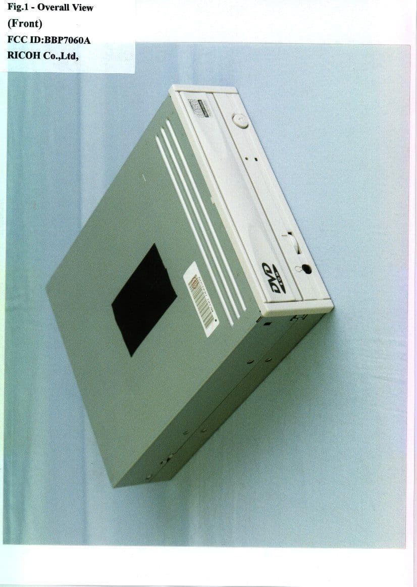 CD and DVD-ROM Drive - FCC ID BBP9060A - Ricoh Company Ltd