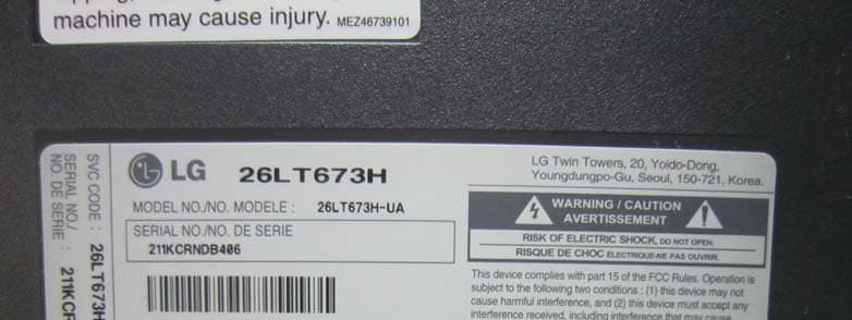 LED TV MONITOR - FCC ID BEJ26LT673HUA - LG Electronics USA, Inc. (1)