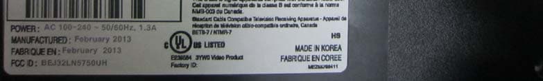 LED TV MONITOR - FCC ID BEJ32LN5750UH - LG Electronics USA, Inc. (3)