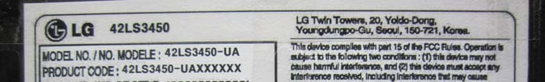 LED LCD TV Monitor - FCC ID BEJ42LS3450UA - LG Electronics USA, Inc. (1)
