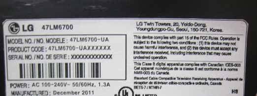 LED LCD TV Monitor - FCC ID BEJ47LM6700UA - LG Electronics USA, Inc. (2)