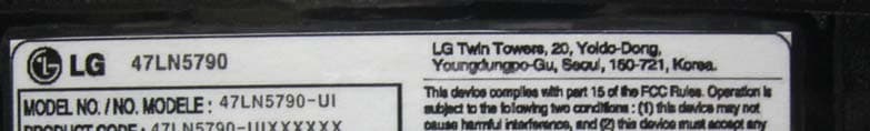 LED TV MONITOR - FCC ID BEJ47LN5790UI - LG Electronics USA, Inc. (2)