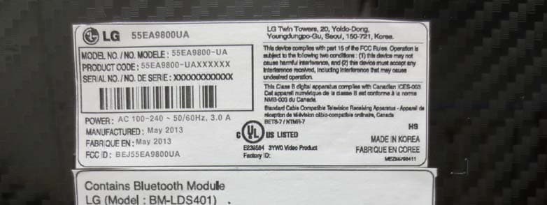 OLED TV MONITOR - FCC ID BEJ55EA9800UA - LG Electronics USA, Inc.