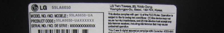 LED TV MONITOR - FCC ID BEJ55LA6650UA - LG Electronics USA, Inc. (2)