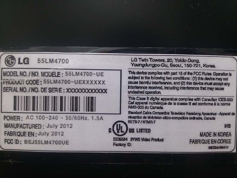 LED LCD TV monitor - FCC ID BEJ55LM4700UE - LG Electronics USA, Inc. (2)