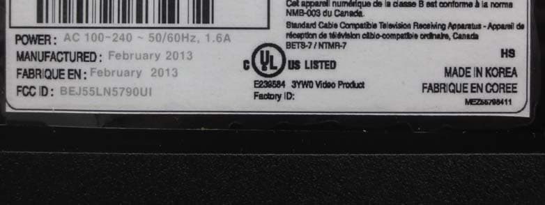 LED TV Monitor - FCC ID BEJ55LN5790UI - LG Electronics USA, Inc. (2)