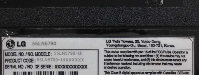 LED TV Monitor - FCC ID BEJ55LN5790UI - LG Electronics USA, Inc. (1)