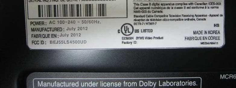 LED LCD TV Monitor - FCC ID BEJ55LS4500UD - LG Electronics USA, Inc. (1)