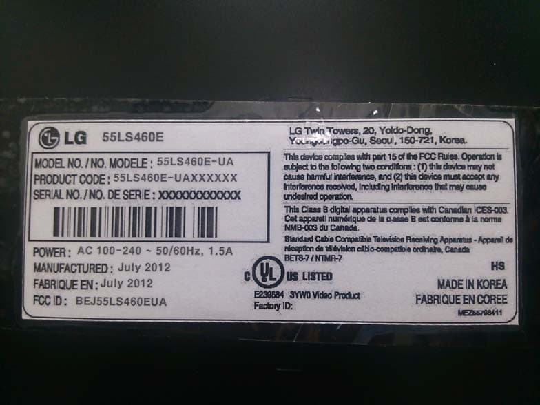 LED LCD TV monitor - FCC ID BEJ55LS460EUA - LG Electronics USA, Inc. (1)