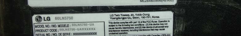 LED TV MONITOR - FCC ID BEJ60LN5750UA - LG Electronics USA, Inc.