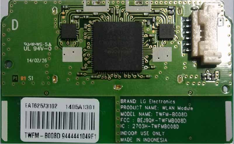 WLAN Module - FCC ID BEJ9QK-TWFMB008D - LG Electronics USA, Inc. (1)