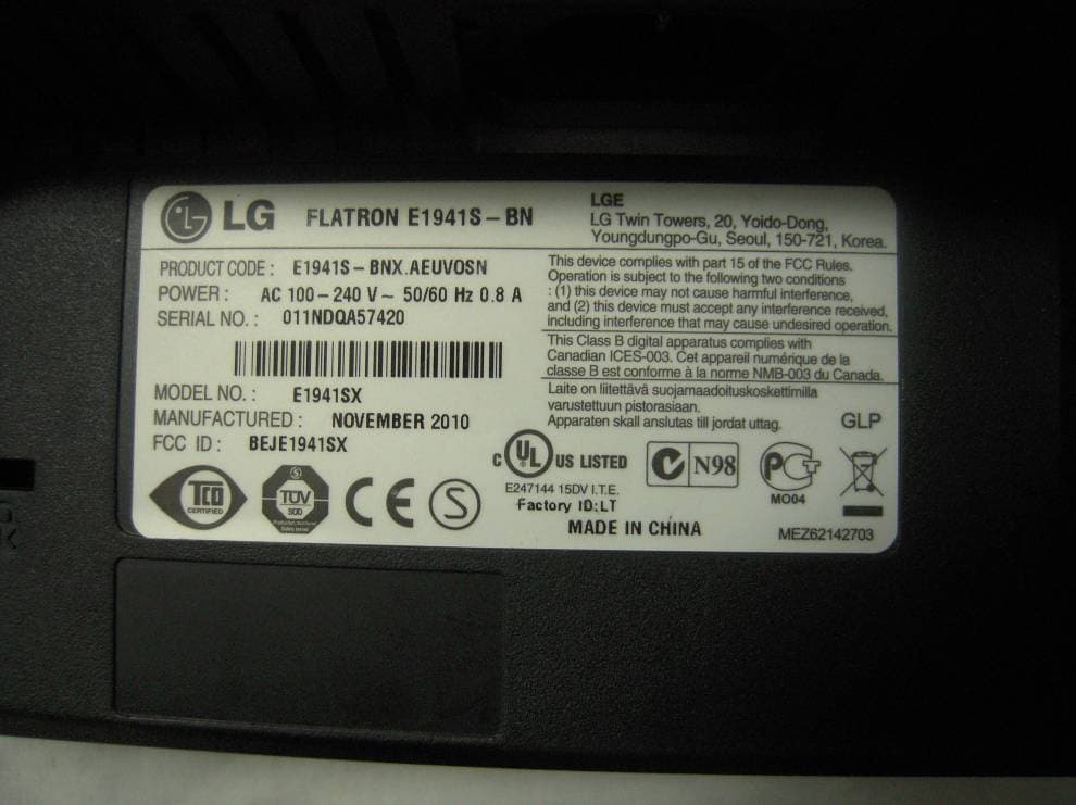 LCD Monitor - FCC ID BEJE1941SX - LG Electronics USA, Inc. (2)