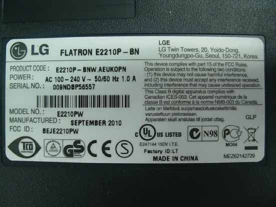 LCD Monitor - FCC ID BEJE2210PW - LG Electronics USA, Inc. (1)