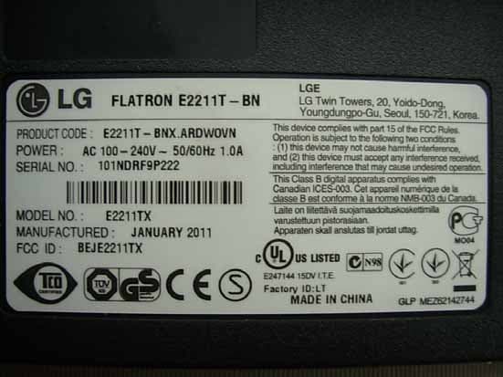 Part15 Subpart B-LCD Monitor - FCC ID BEJE2211TX - LG Electronics USA, Inc. (1)