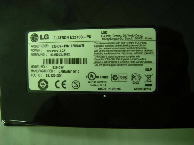 LCD Monitor - FCC ID BEJE2240SV - LG Electronics USA, Inc. (3)