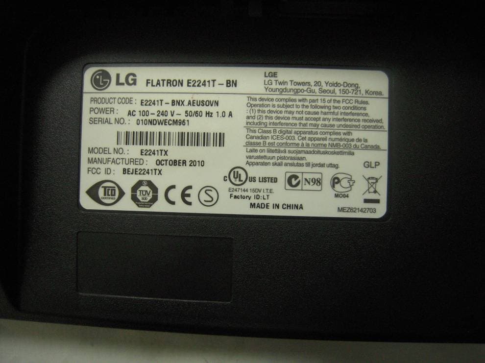 LCD Monitor - FCC ID BEJE2241TX - LG Electronics USA, Inc. (3)