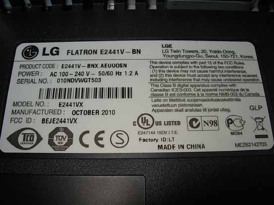 Part15 Subpart B-LCD Monitor - FCC ID BEJE2441VX - LG Electronics USA, Inc. (1)